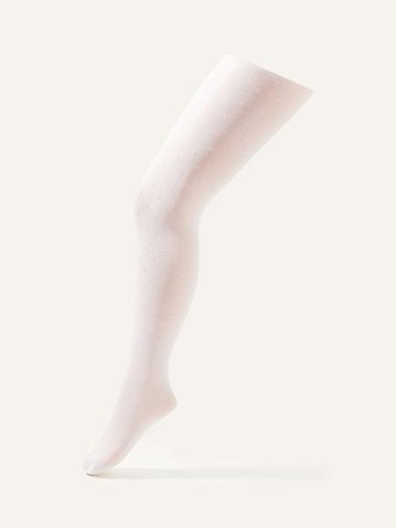 Monsoon Kids' Bridal Spot Tights, White, White