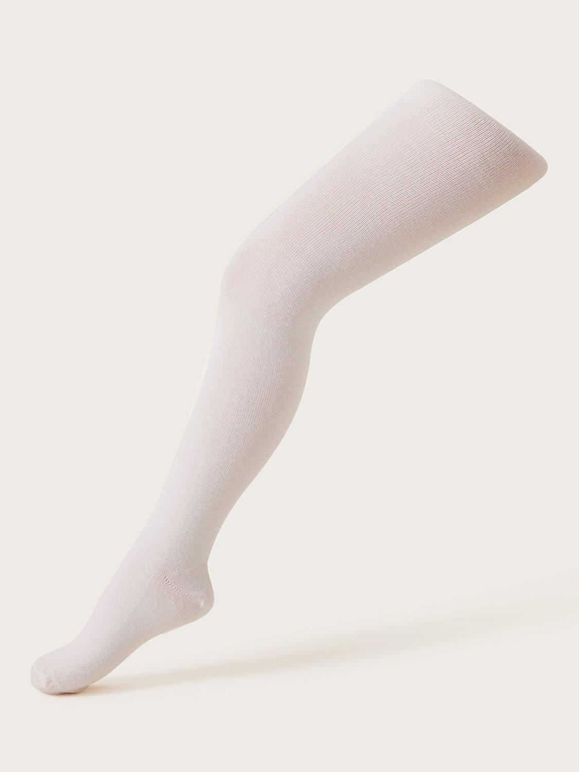 Product image 2 of 2, which shows Monsoon Kids' Frosted Tights, Ivory, 3-4 years