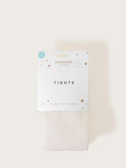 Monsoon Kids' Frosted Tights, Ivory - view 2, Ivory