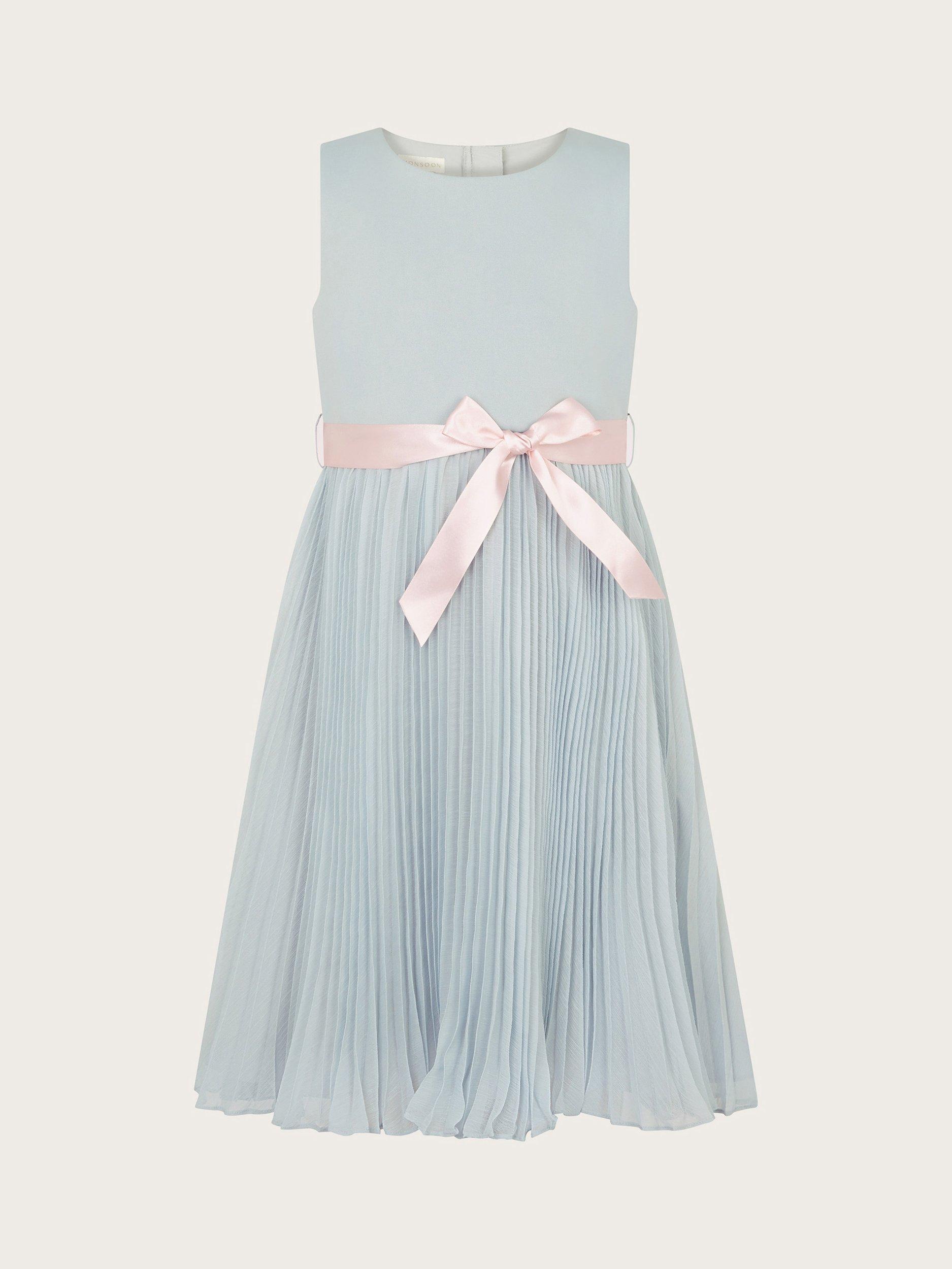 Monsoon Kids' Sally Scuba Bodice Dress, Grey