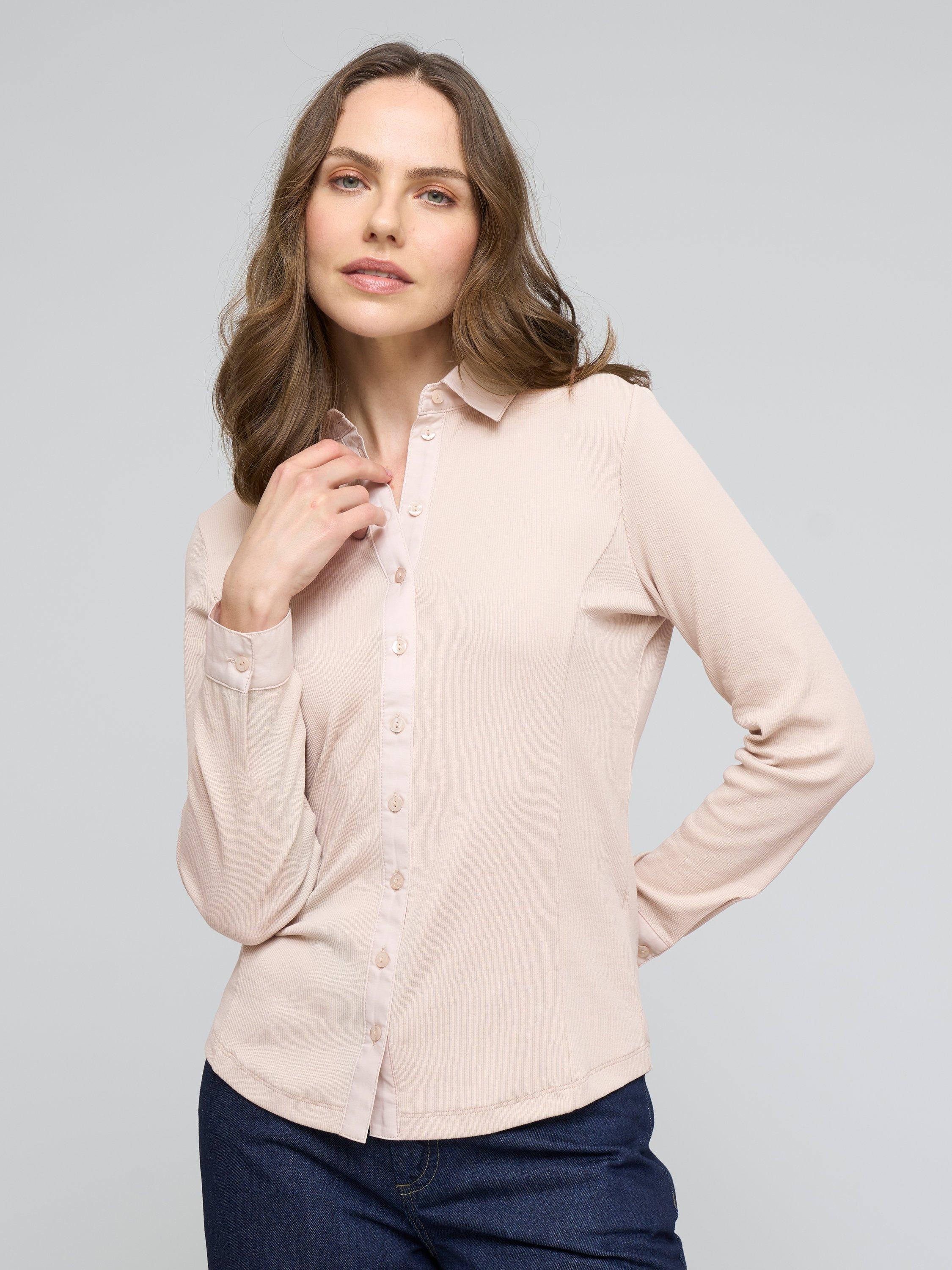 Product image 2 of 4, which shows Celtic & Co. Ribbed Shirt, Peony, 8