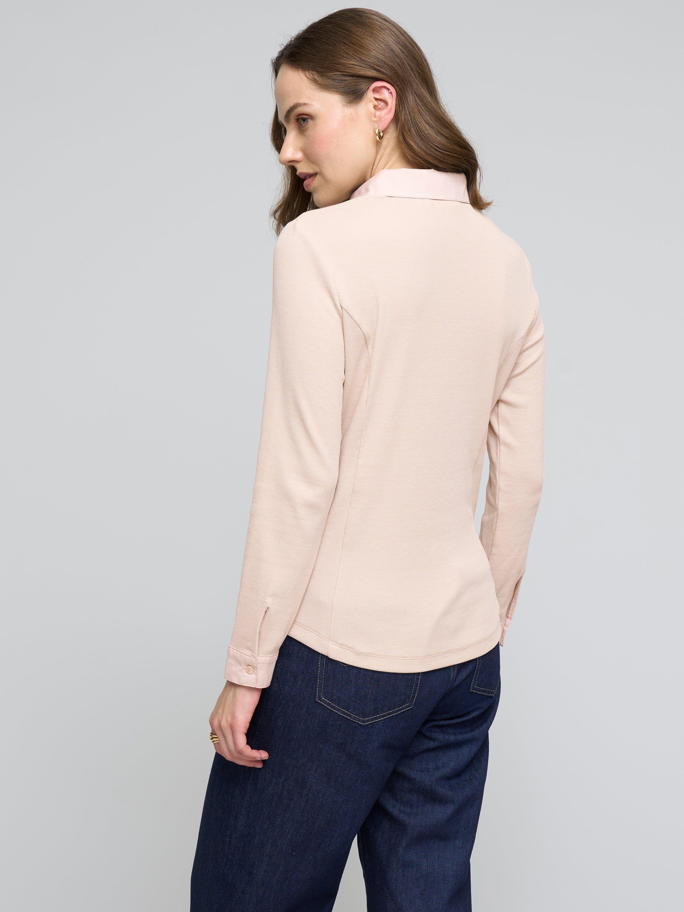 Product image 3 of 4, which shows Celtic & Co. Ribbed Shirt, Peony, 8