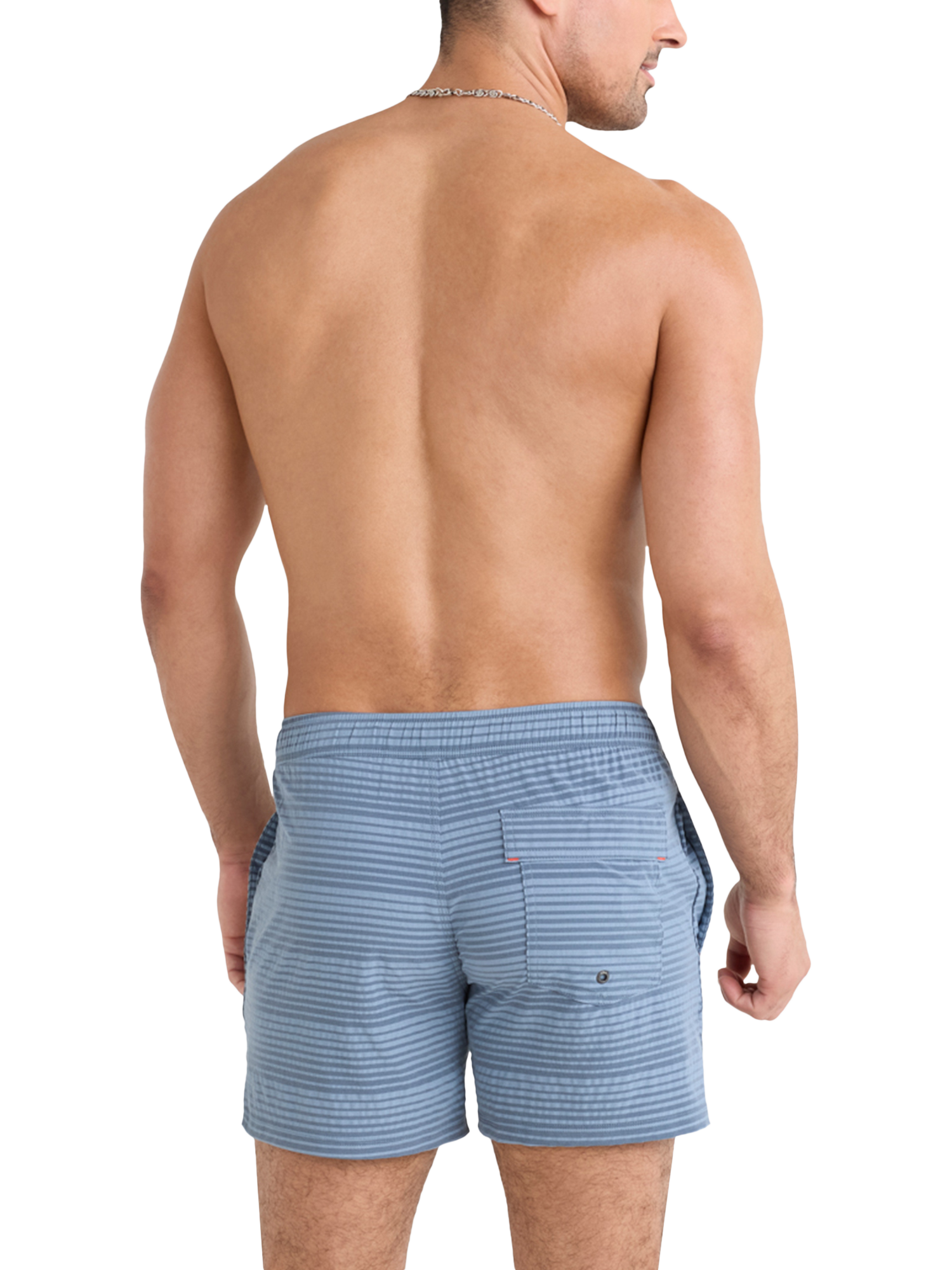 Product image 3 of 6, which shows SAXX Oh Buoy 2N1 Volley India Ink Swim Shorts, Blue Stripe, S
