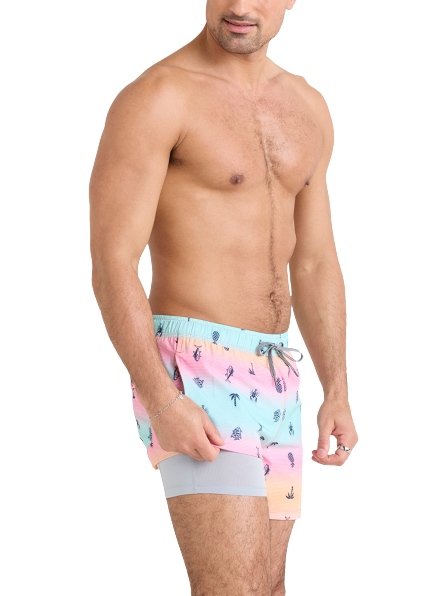 Product image 1 of 7, which shows SAXX Oh Buoy 2N1 Volley Summer Ombre Swim Shorts, Multi, S