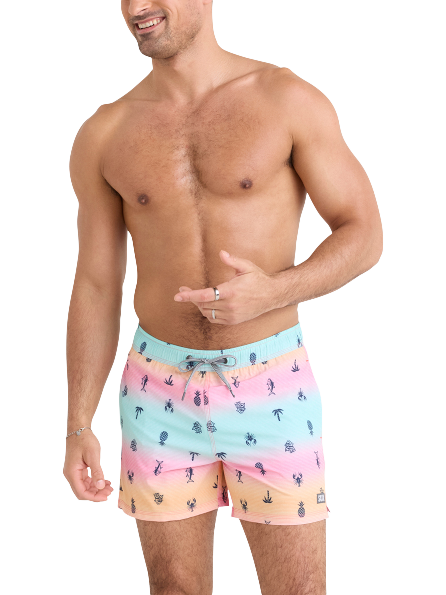 Product image 2 of 7, which shows SAXX Oh Buoy 2N1 Volley Summer Ombre Swim Shorts, Multi, S