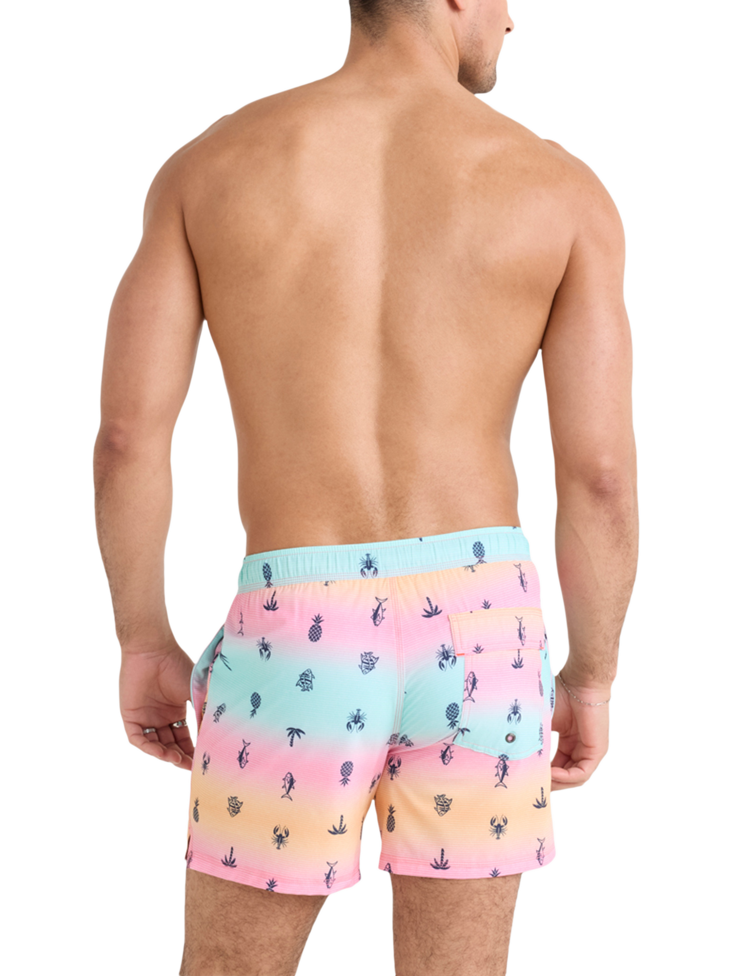 Product image 3 of 7, which shows SAXX Oh Buoy 2N1 Volley Summer Ombre Swim Shorts, Multi, S