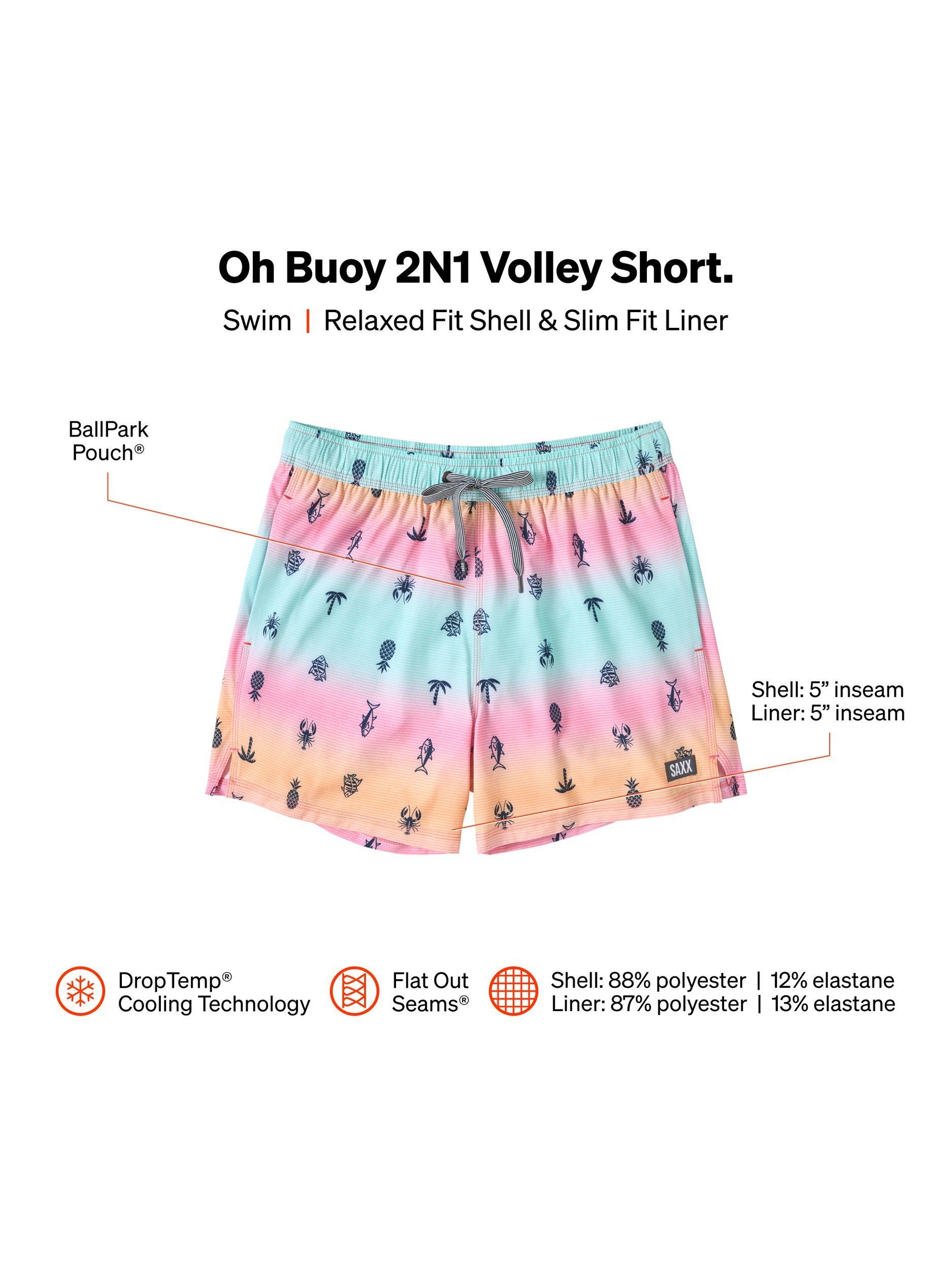 Product image 6 of 7, which shows SAXX Oh Buoy 2N1 Volley Summer Ombre Swim Shorts, Multi, S