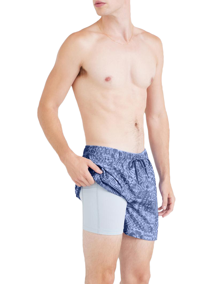 Product image 1 of 7, which shows SAXX Oh Buoy 2N1 Volley Swim Shorts, Lavender, S