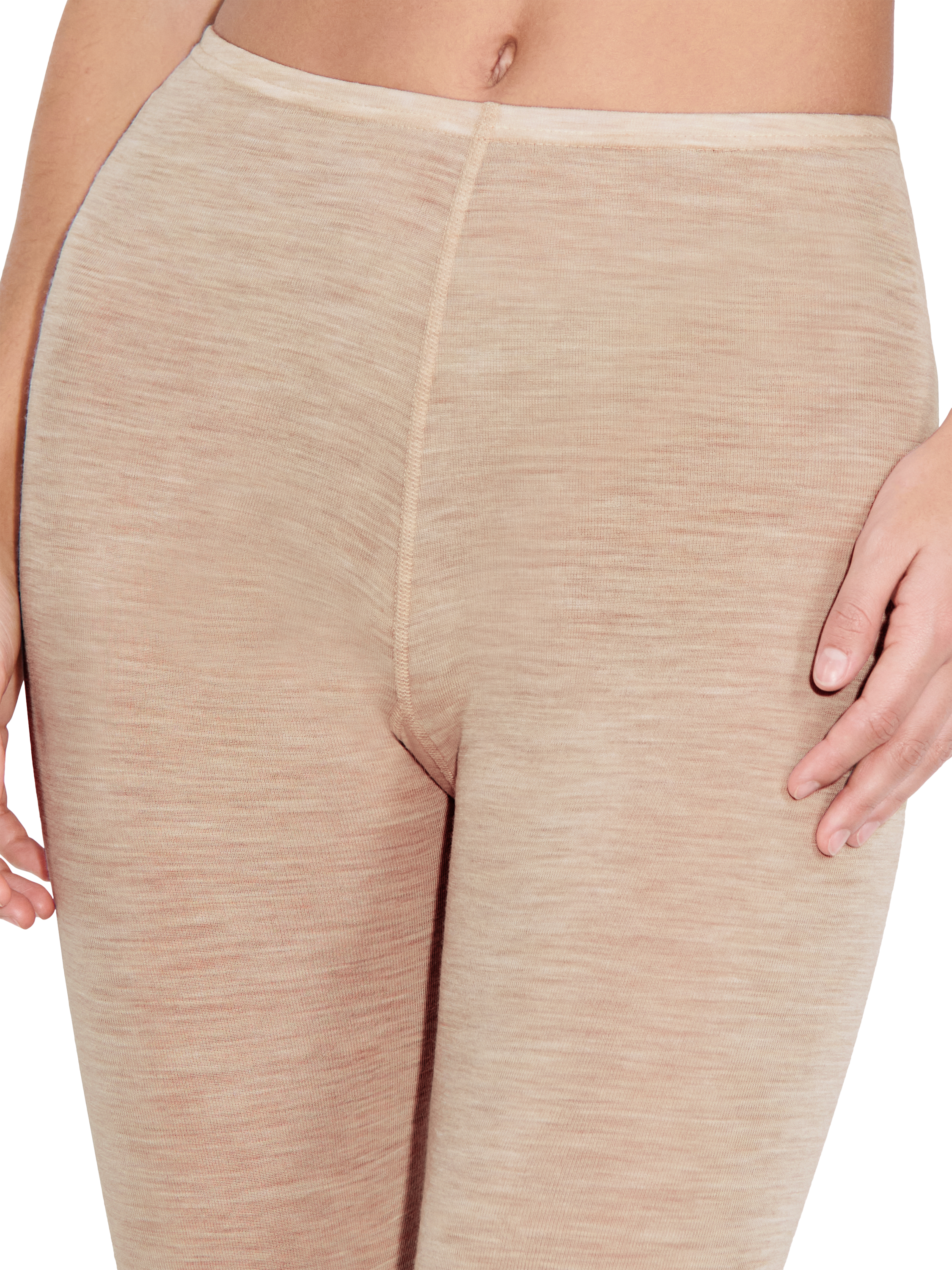 Product image 3 of 4, which shows Femilet Juliana Thermal Merino Wool Leggings, Heather Nude, XS