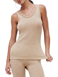 Femilet Juliana Thermal Merino Wool Vest Top, Heather Nude