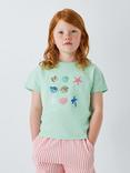 John Lewis Kids' Shell Embellished T-Shirt, Blue