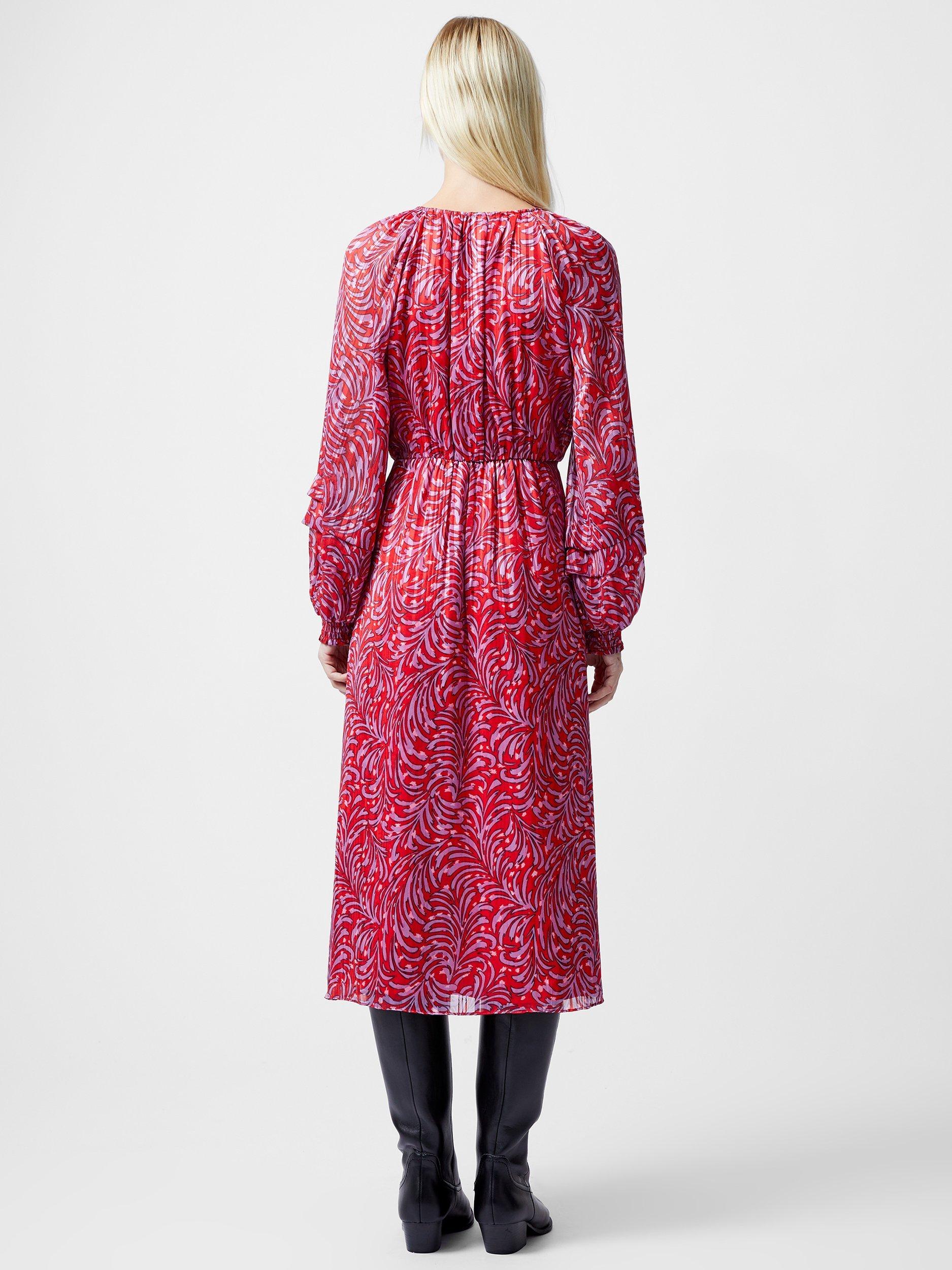 Product image 3 of 4, which shows French Connection Calista Midi Dress, Scarlet Red, 10