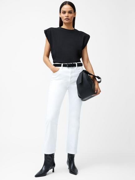 French Connection Rallie Shoulder Pad Tank Top, Black