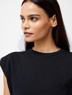 French Connection Rallie Shoulder Pad Tank Top - view 2, Black