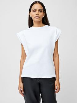 French Connection Rallie Shoulder Pad Tank Top, Linen White