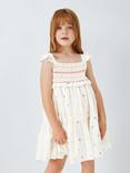 John Lewis Kids' Smocked Frill Sleeve Dress, Multi