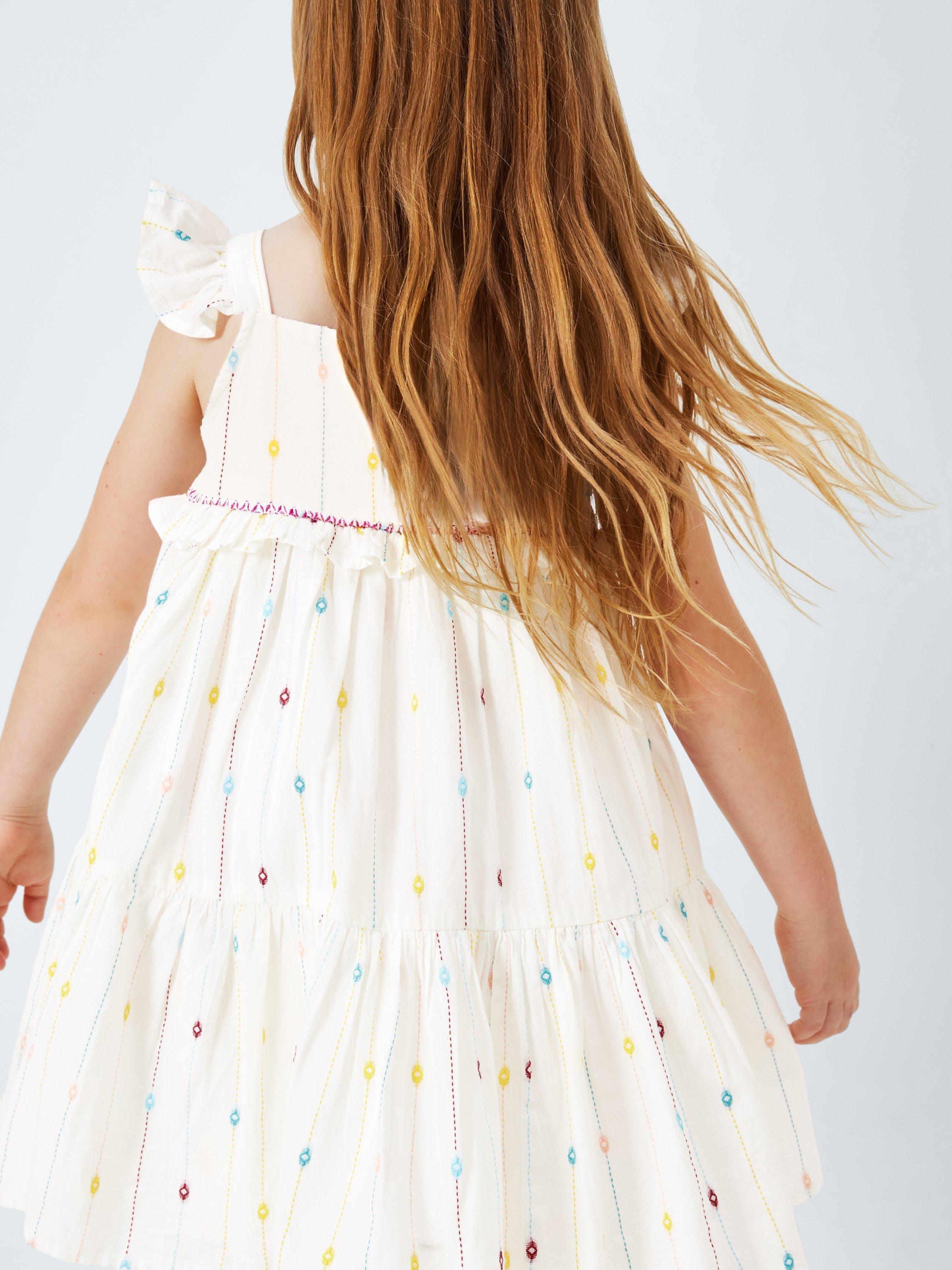 Product image 7 of 7, which shows John Lewis Kids' Smocked Frill Sleeve Dress, Multi, 2 years