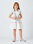 John Lewis Kids' Stripe Tiered Sun Dress, Blue, White