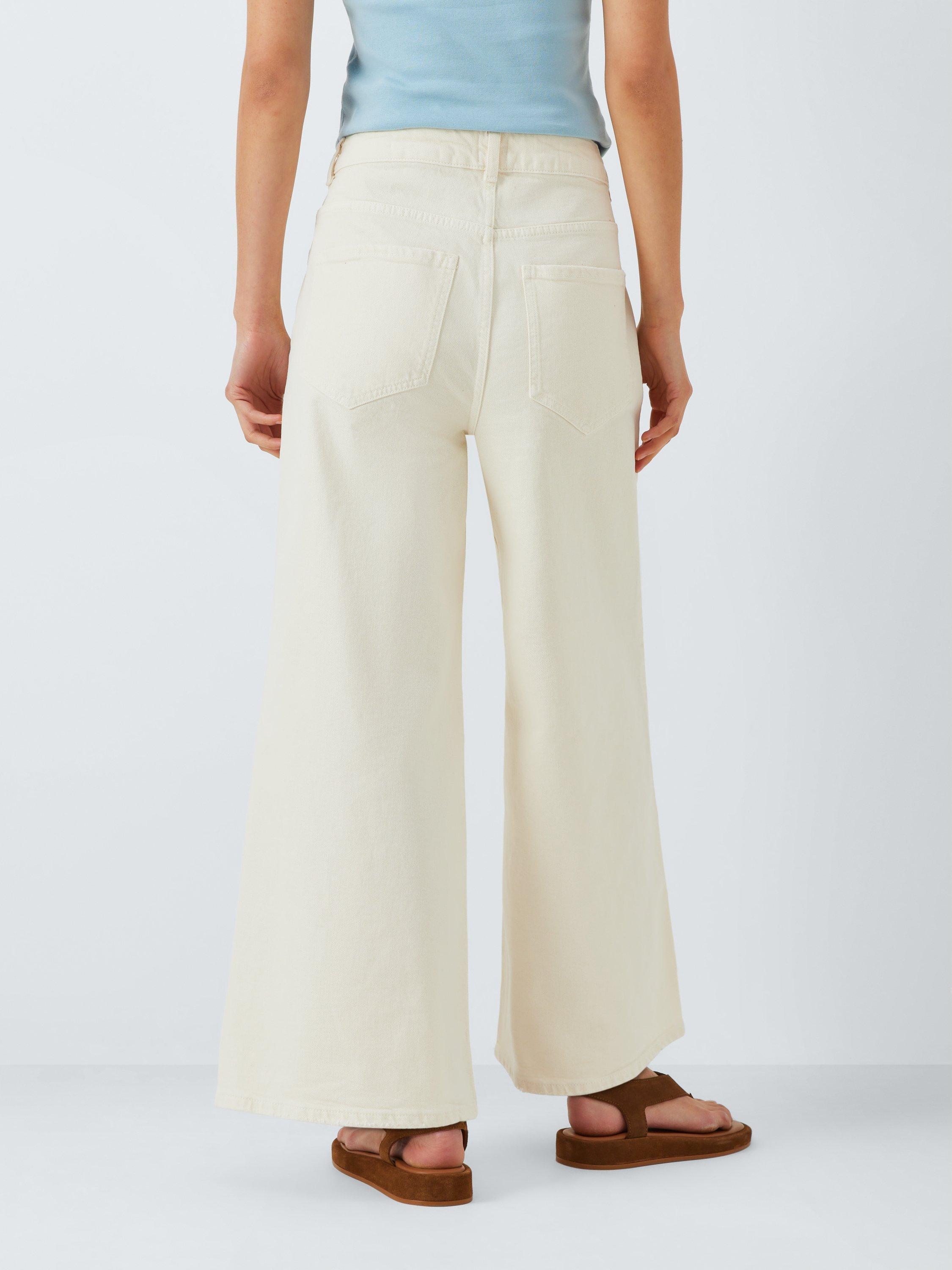 Product image 2 of 6, which shows AND/OR Westlake Wide Leg Cropped Jeans, Ecru, 28R