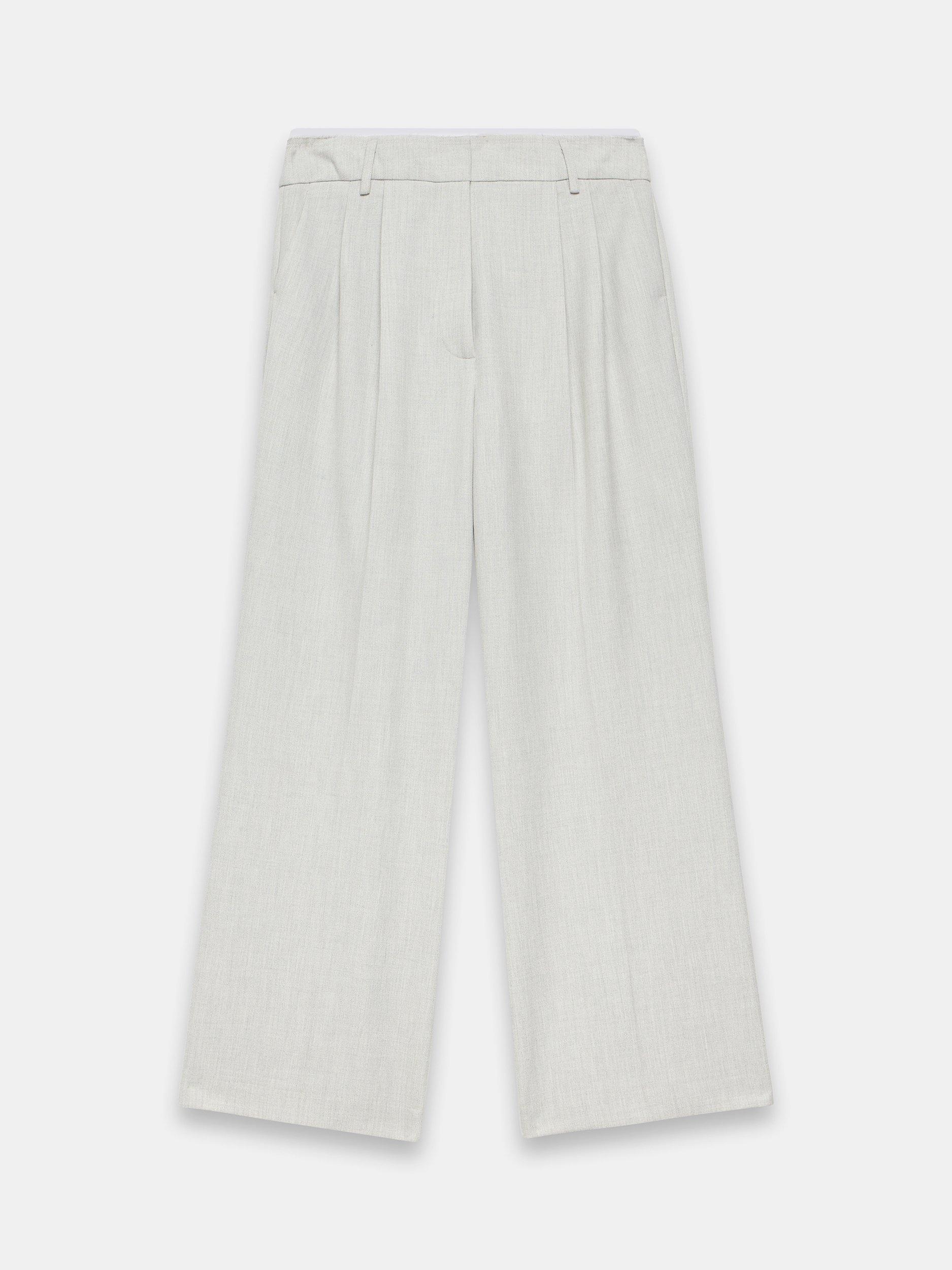 Product image 6 of 7, which shows Mint Velvet Pleated Wide Leg Trousers, Grey, 14R