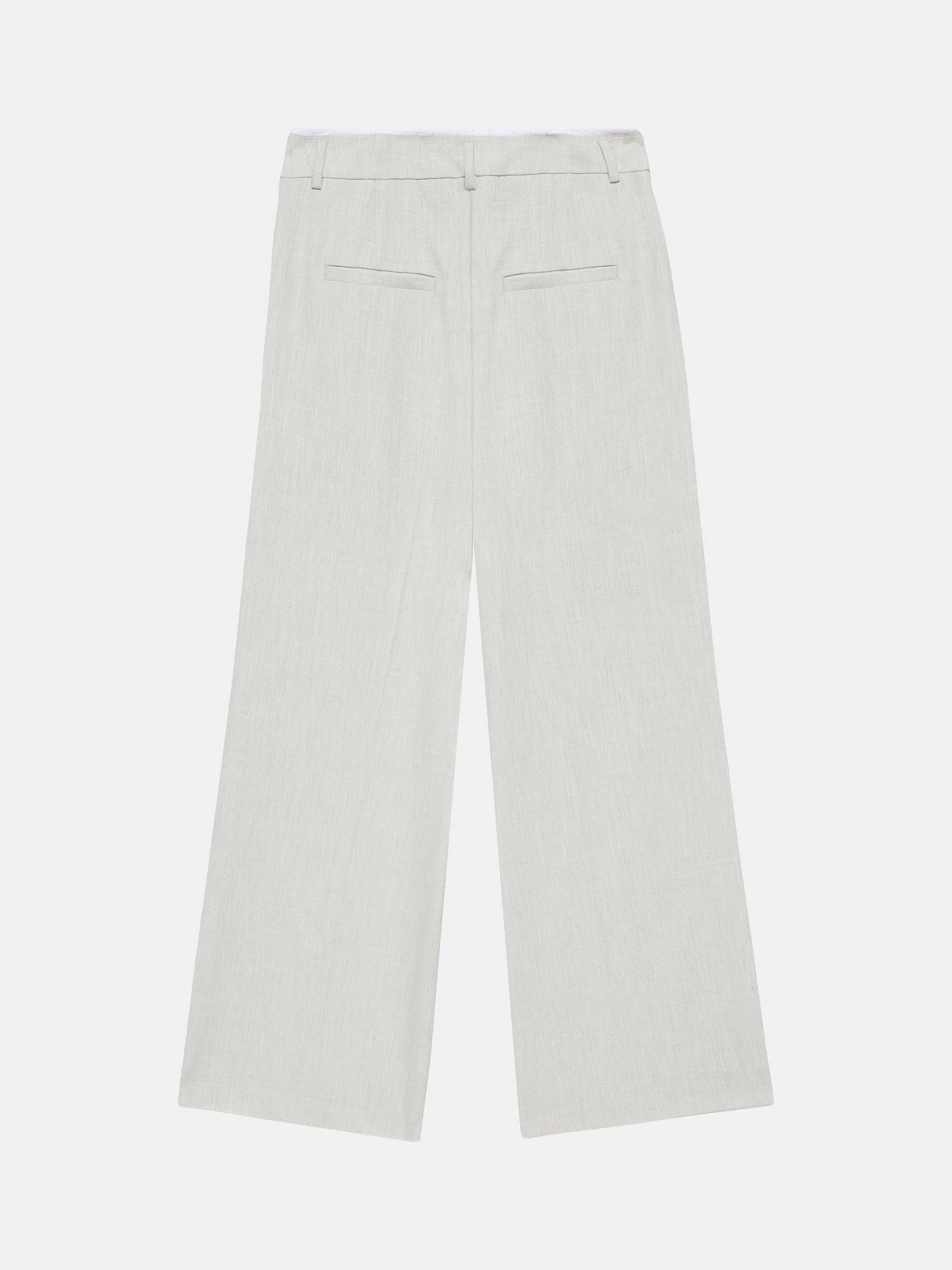 Product image 7 of 7, which shows Mint Velvet Pleated Wide Leg Trousers, Grey, 14R
