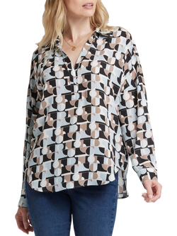 NYDJ Becky Popover Blouse, Light & Fog