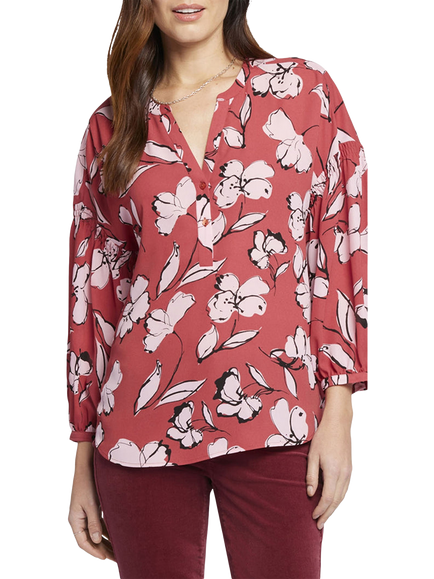 NYDJ Paulina Peasant Blouse, Bountiful