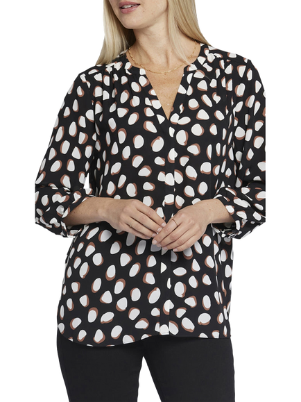 NYDJ Pintuck Blouse, Black/Multi