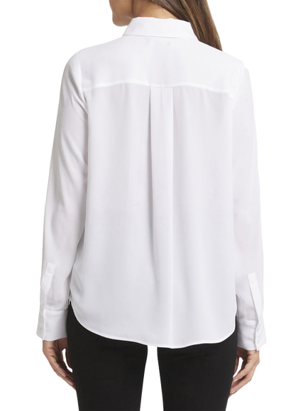 NYDJ Tuxedo Blouse, Optic White - view 2, Optic White