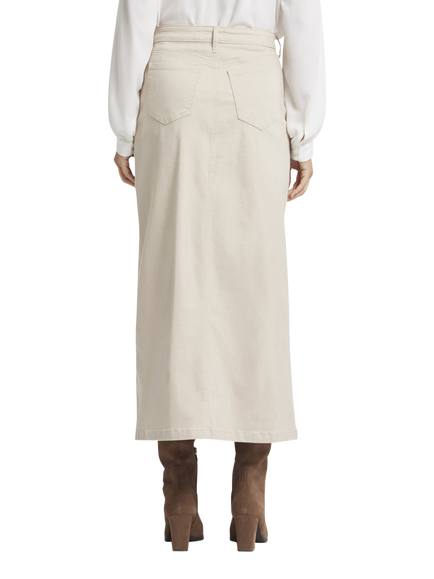 High Rise Long Skirt, With Centre Front Slit, Feather - view 2, Feather