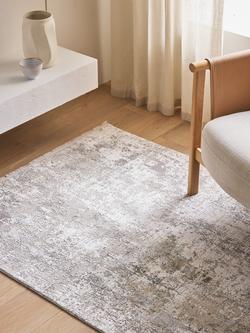 John Lewis Distressed Waterfall Rug - view 2, Blue/Silver