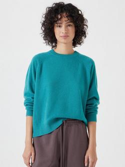 HUSH Jasmine Cashmere Rib Jumper, Turquoise
