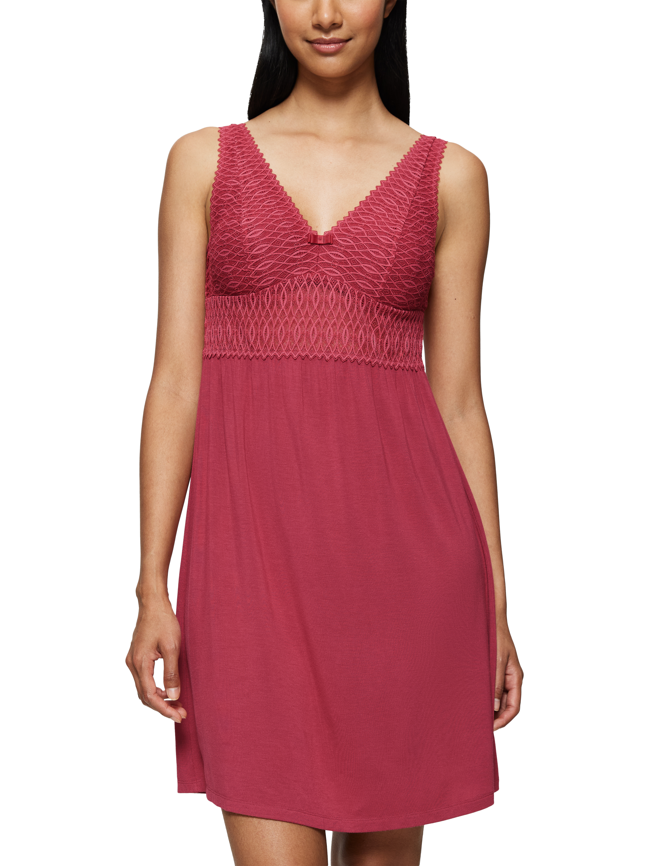 Product image 1 of 5, which shows Triumph Aura Spotlight Nightdress, Strawberry Allure, 8