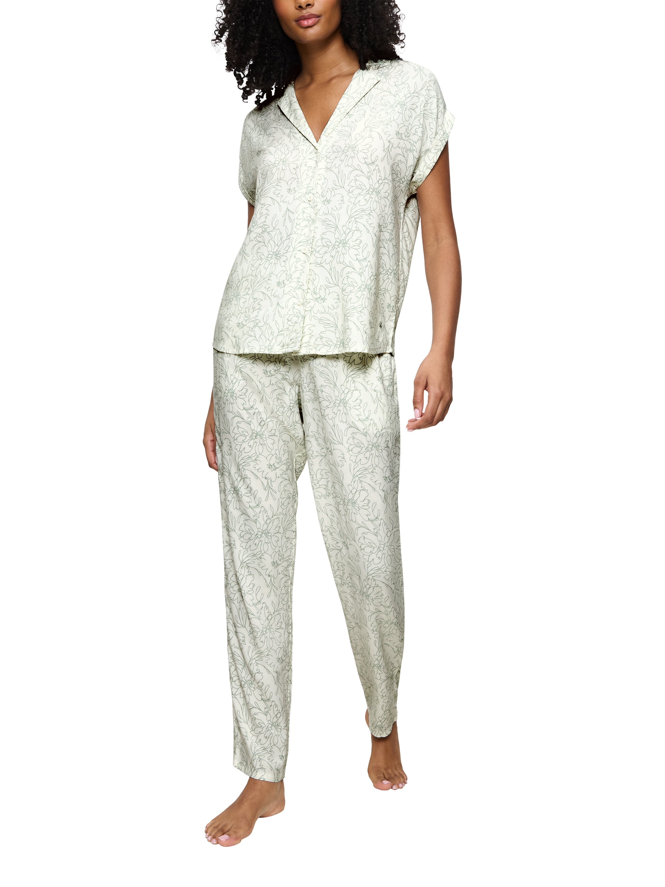 Triumph Boyfriend Relaxed Fit Pyjama Set, Light Green