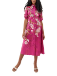 Raishma Aria Floral Satin Dress, Red