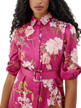 Raishma Aria Floral Satin Dress, Red