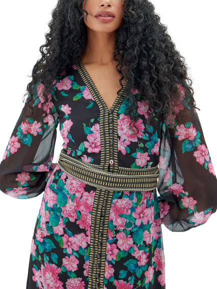 Raishma Athena Floral Dress, Black - view 2, Black