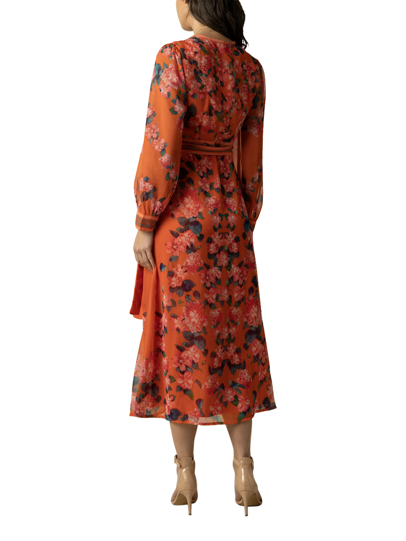 Product image 3 of 3, which shows Raishma Athena Floral Dress, Orange, 14