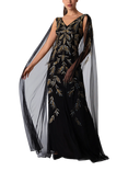 Raishma Clara Leaf Embellished Dress, Black
