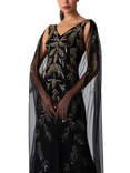 Raishma Clara Leaf Embellished Dress, Black