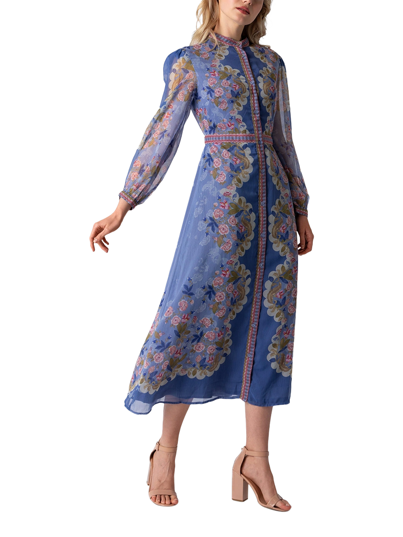 Product image 1 of 3, which shows Raishma Evangeline Floral Dress, Purple, 8