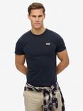 Superdry Essential Embroidered T-Shirt, Black, Eclipse Navy