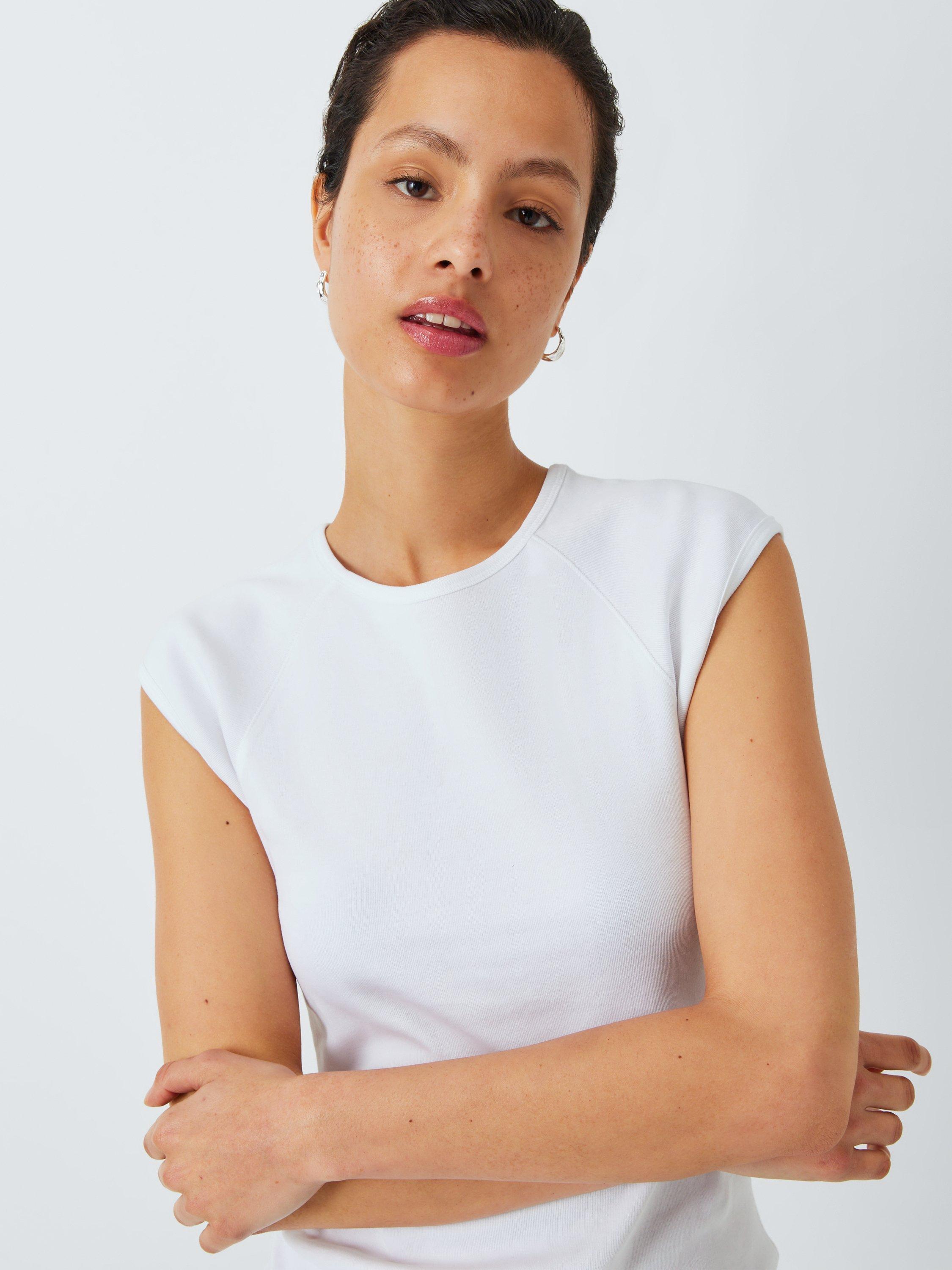 Product image 4 of 6, which shows AND/OR Raglan Sleeve T-Shirt, White, 20