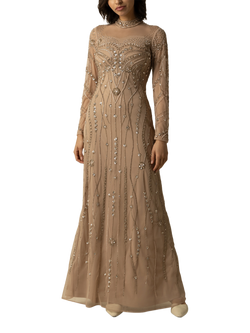 Raishma Jane Embellished Bead Dress, Natural, Natural