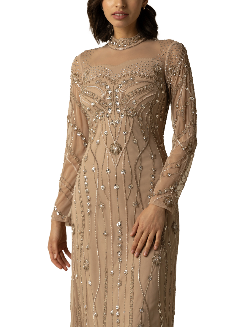 Product image 2 of 3, which shows Raishma Jane Embellished Bead Dress, Natural, 8