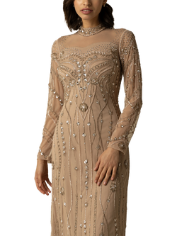 Raishma Jane Embellished Bead Dress, Natural - view 2, Natural