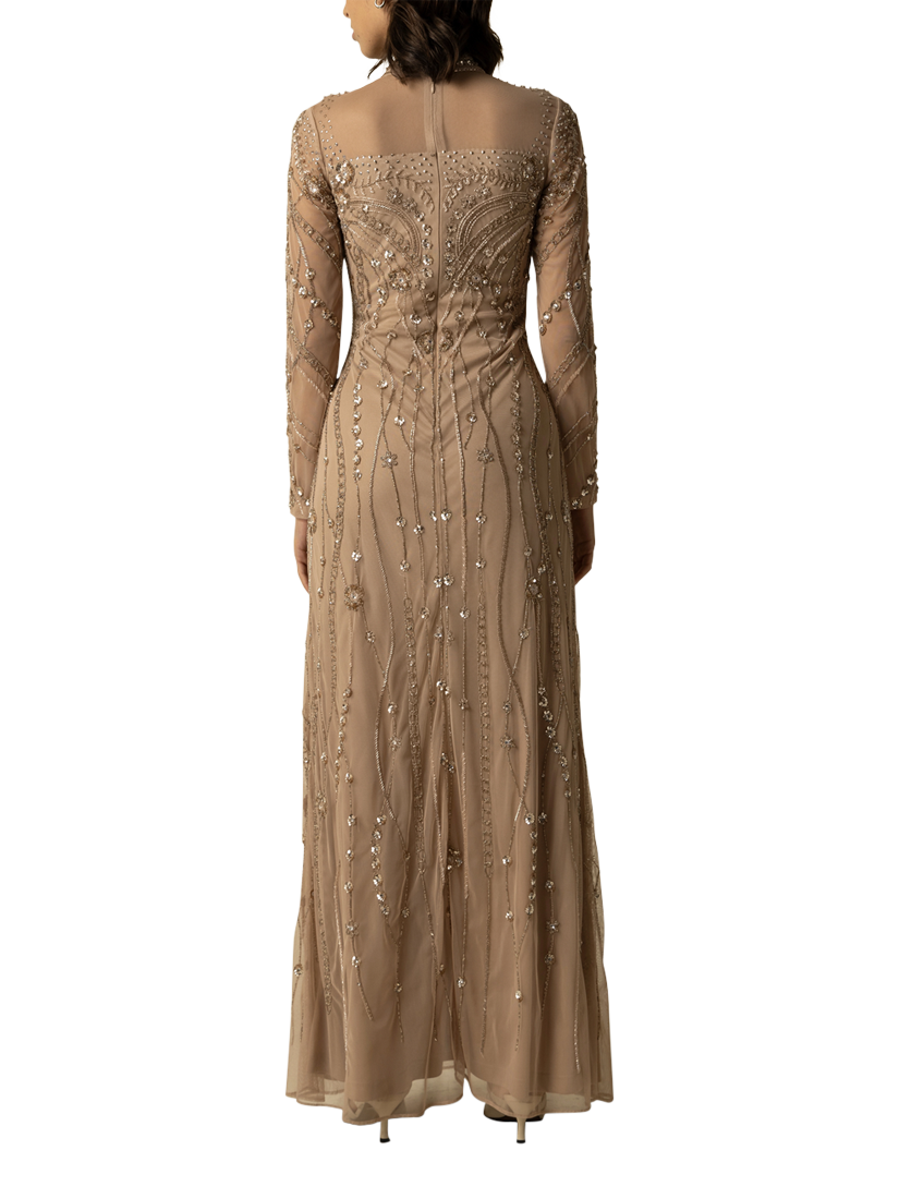 Product image 3 of 3, which shows Raishma Jane Embellished Bead Dress, Natural, 8