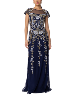 Raishma Maris Embroidered Dress, Navy, Navy