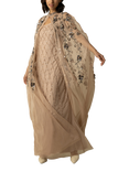 Raishma Opal Embellishment Cape Dress, Natural