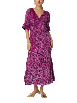 Raishma Roxana Midi Dress, Burgundy, Burgundy